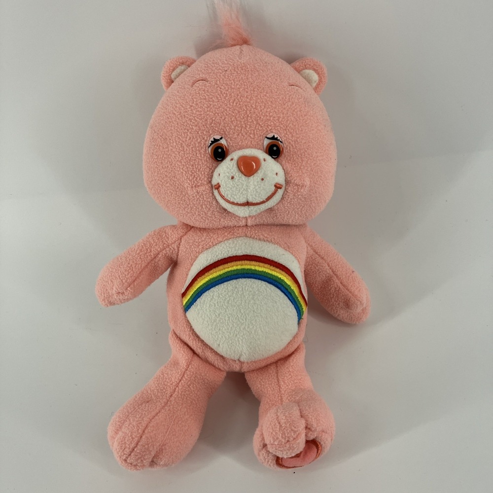 Care Bears 2005 Cheer Bear 13" Plush Rainbow Pink Bear